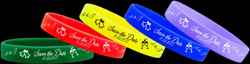 Colorful Save The Date Wristbands