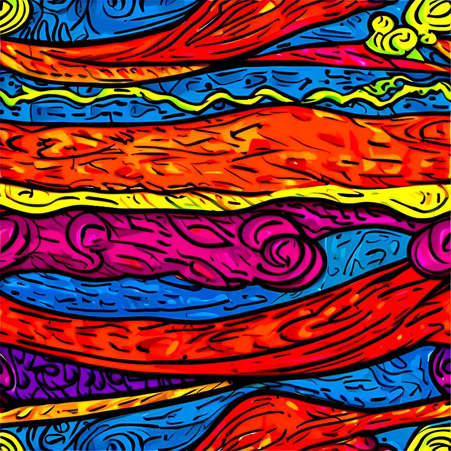 Colorful Scribble Pattern Png Nom58