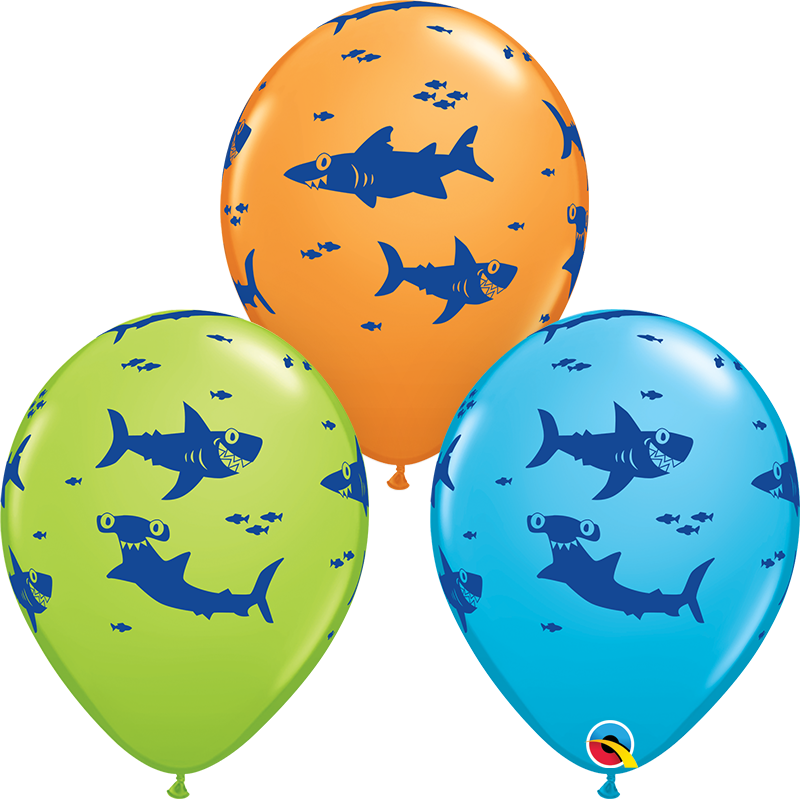 Colorful Shark Print Balloons