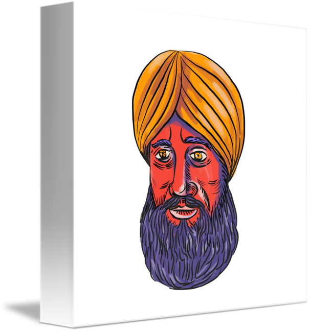 Colorful Sikh Turban Illustration