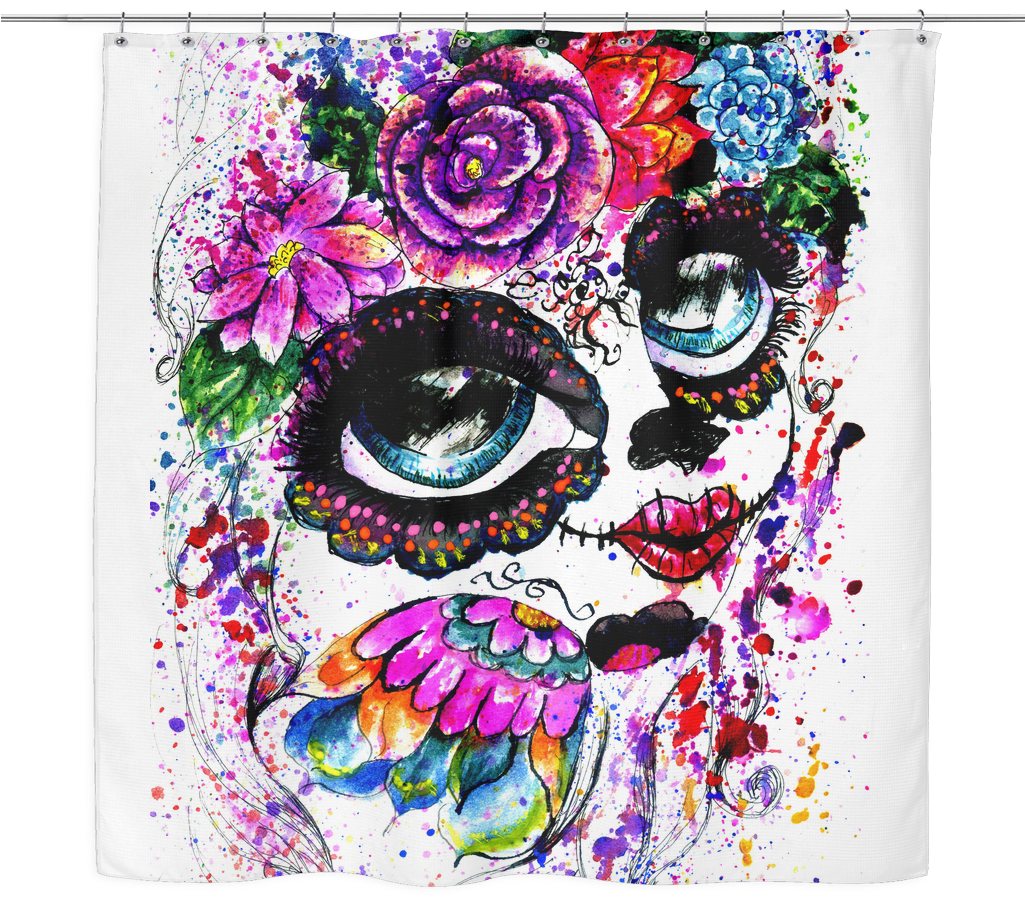 Colorful Skull Artwork Shower Curtain