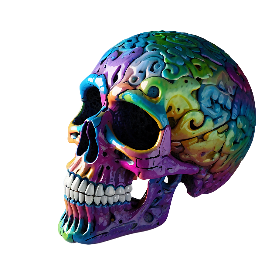 Colorful Skull Face Artwork Png Seh21