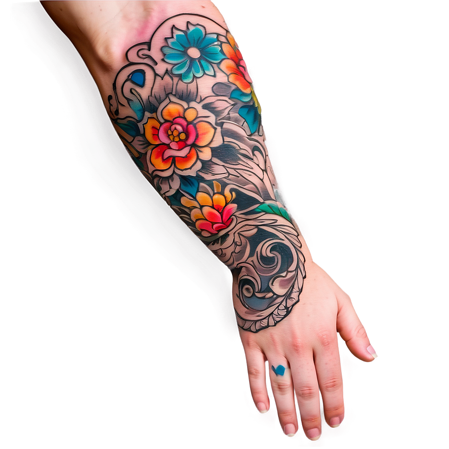 Colorful Sleeve Tattoo Png Bhv17