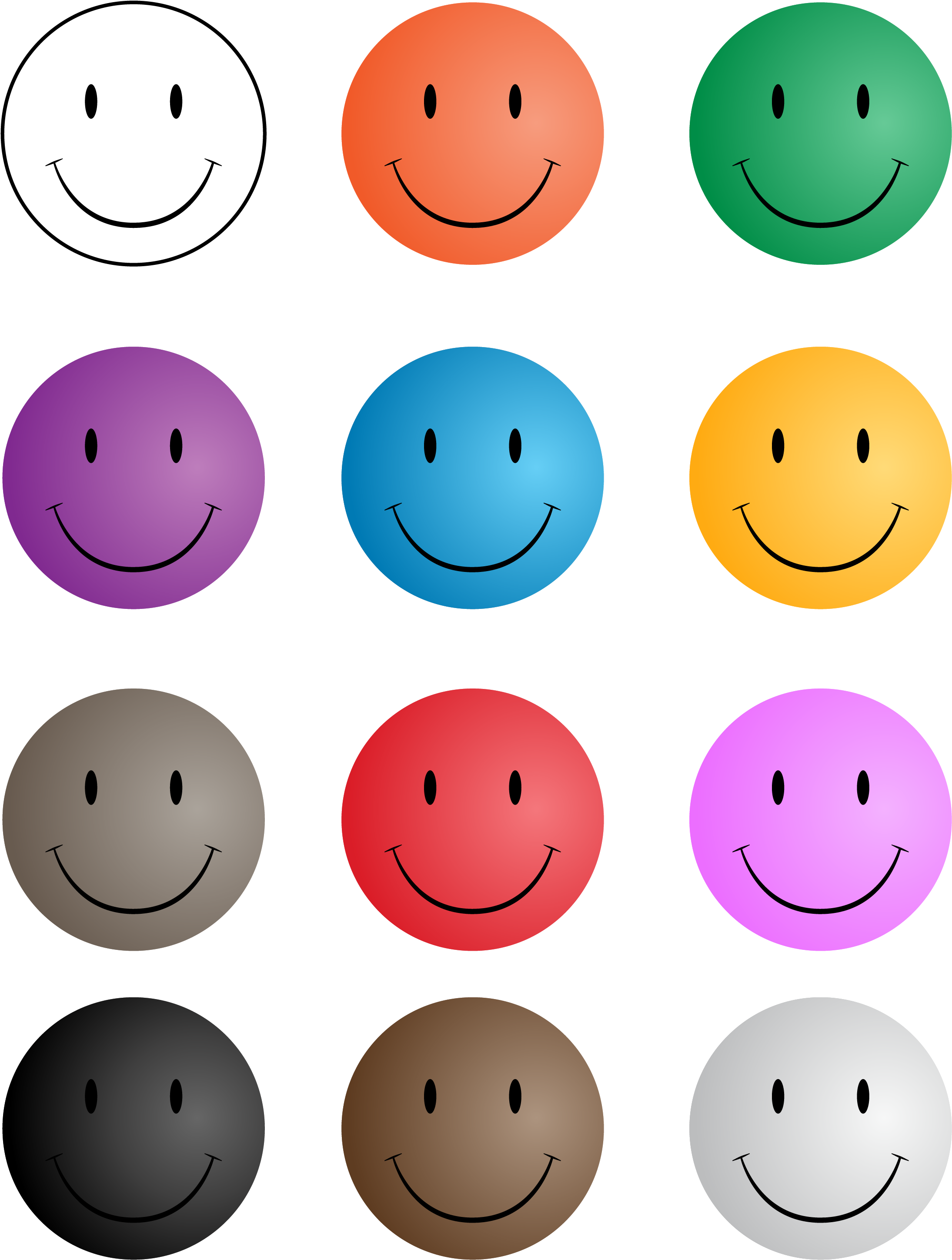 Colorful Smiley Faces Array