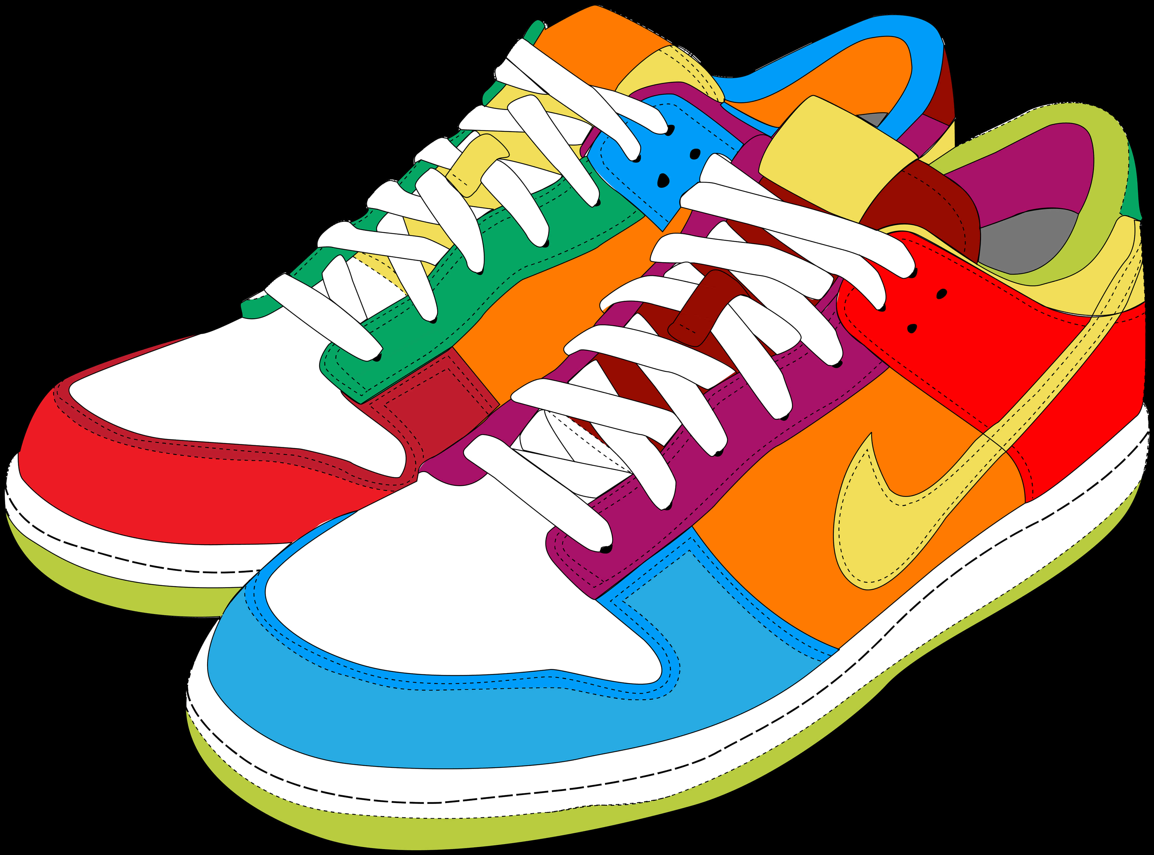 Colorful Sneakers Illustration