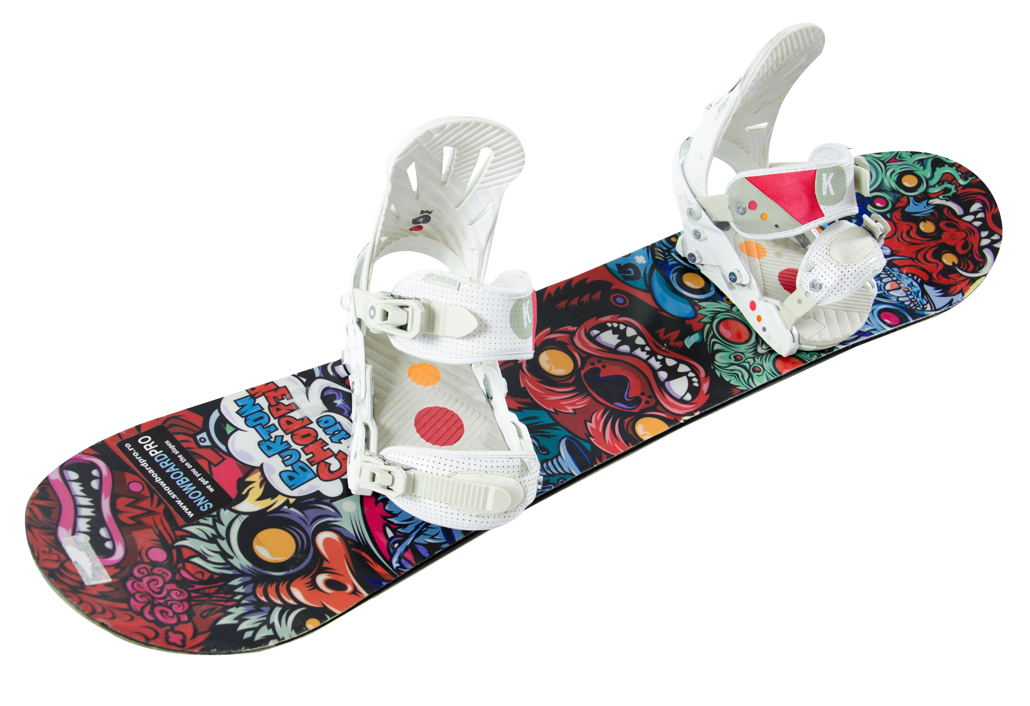 Colorful Snowboardwith Bindings