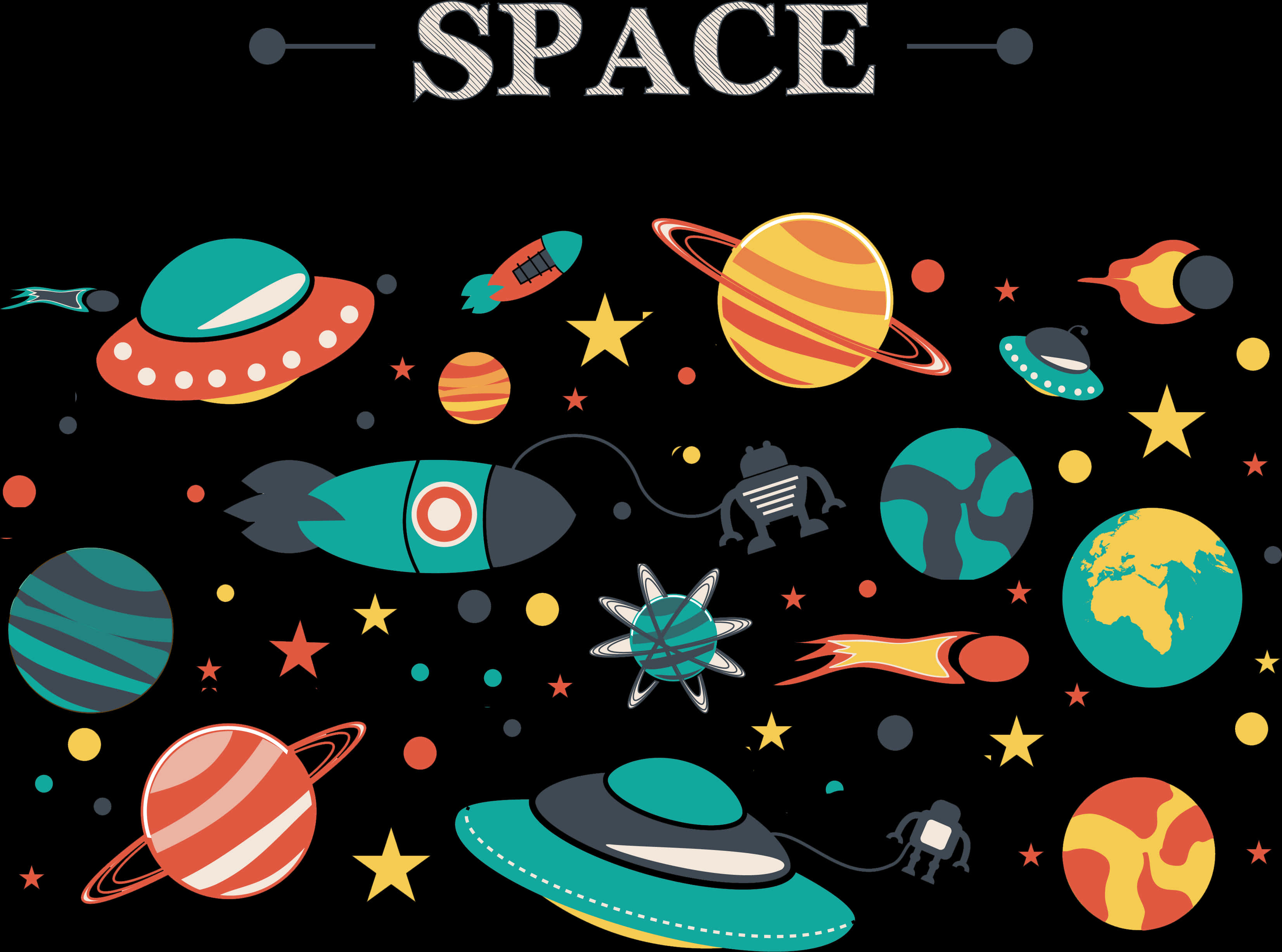 Colorful Space Theme Illustration