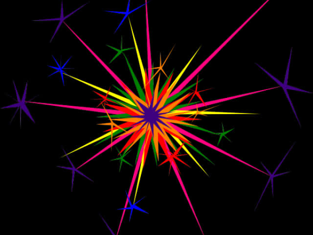 Colorful Sparkle Explosionon Black Background