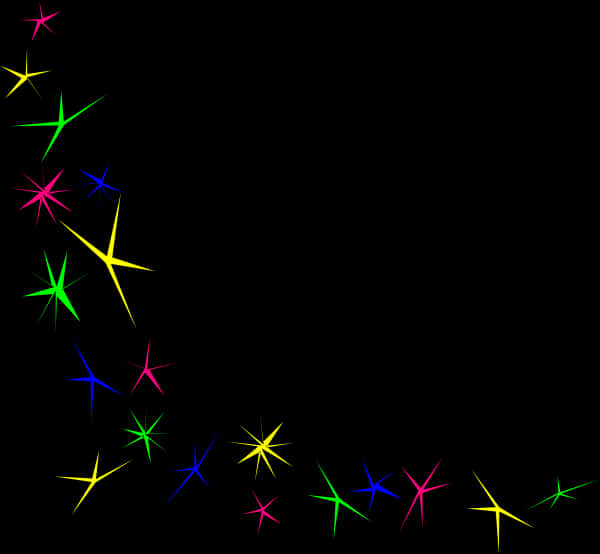 Colorful Sparkleson Black Background