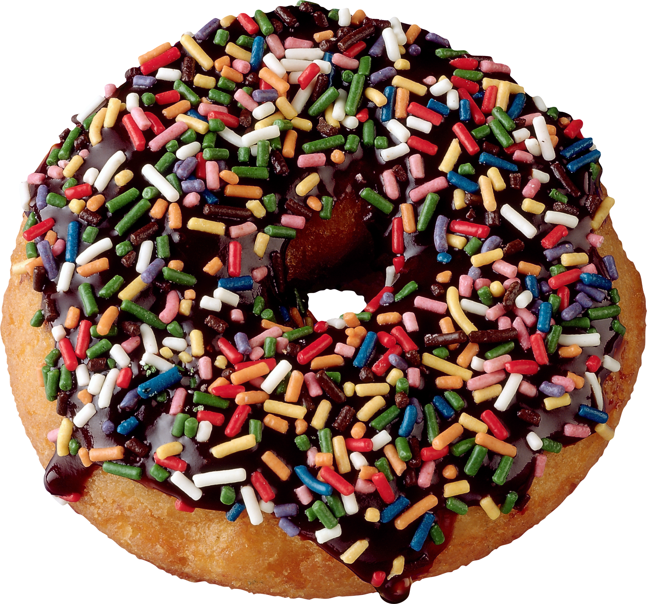 Colorful Sprinkled Chocolate Glazed Doughnut.png