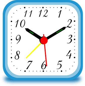 Colorful Square Clock Illustration