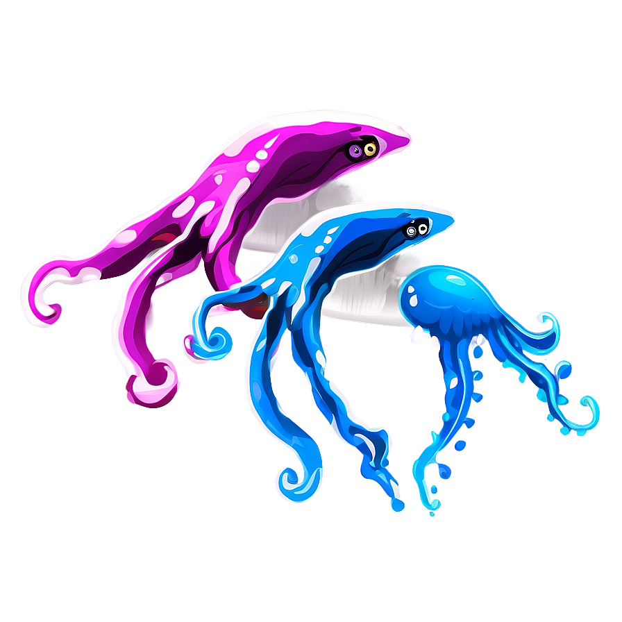 Colorful Squid Drawing Png 24