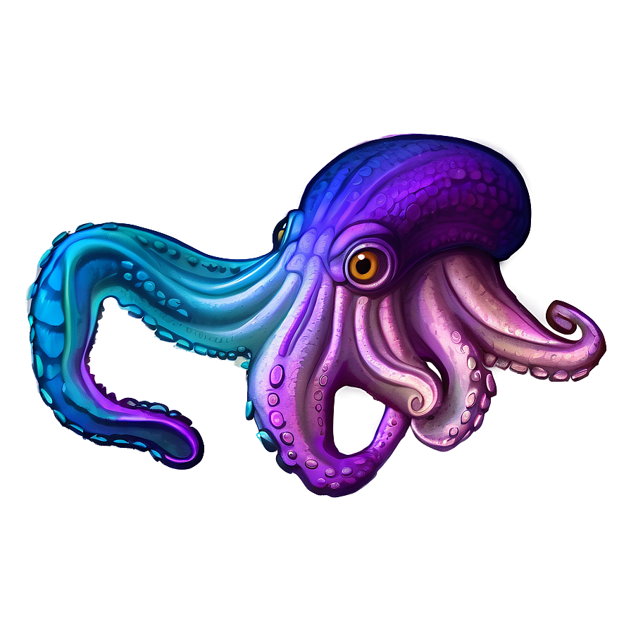 Colorful Squid Drawing Png Lrl