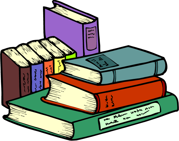 Colorful Stacked Books Clipart