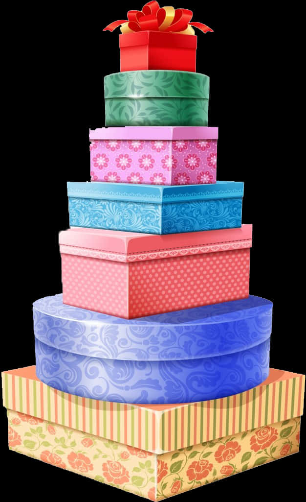 Colorful Stacked Gift Boxes