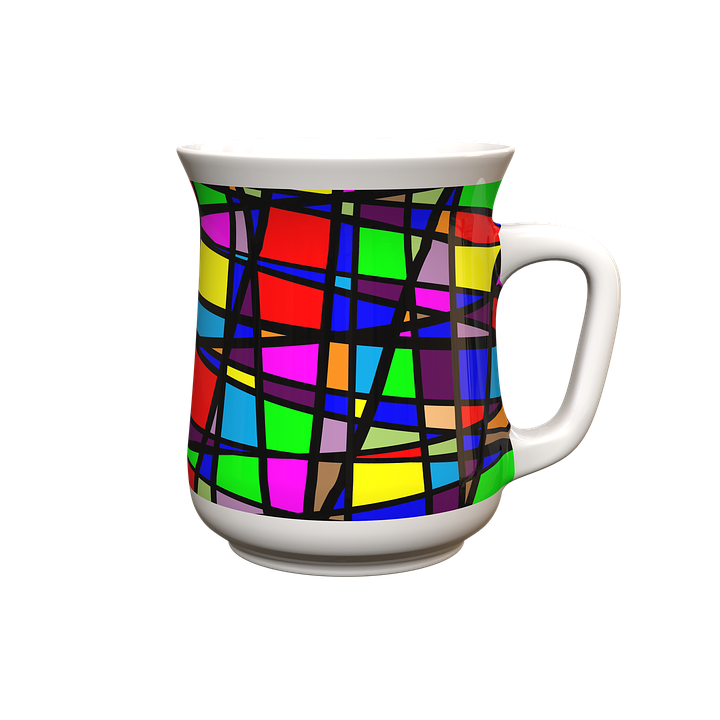 Colorful Stained Glass Mug Design