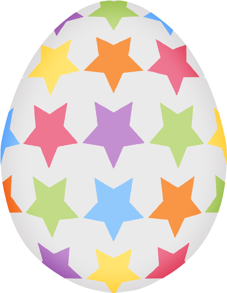 Colorful Star Pattern Easter Egg