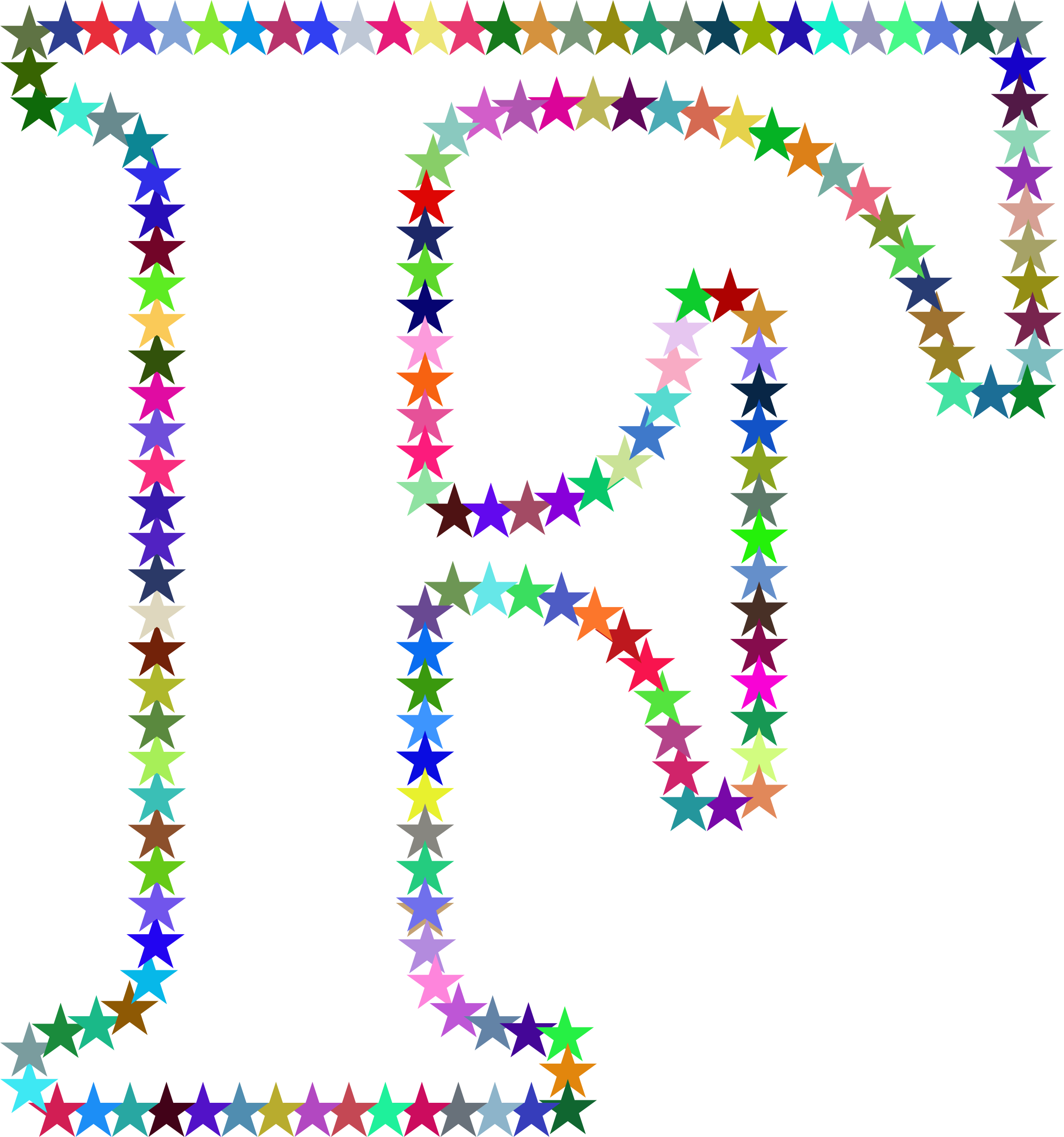 Colorful Star Pattern Letter F