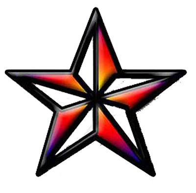 Colorful Star Tattoo Design