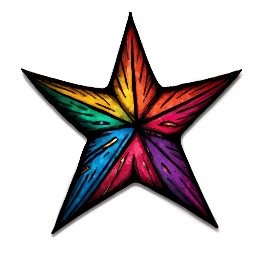 Colorful Star Tattoo Png Fbj