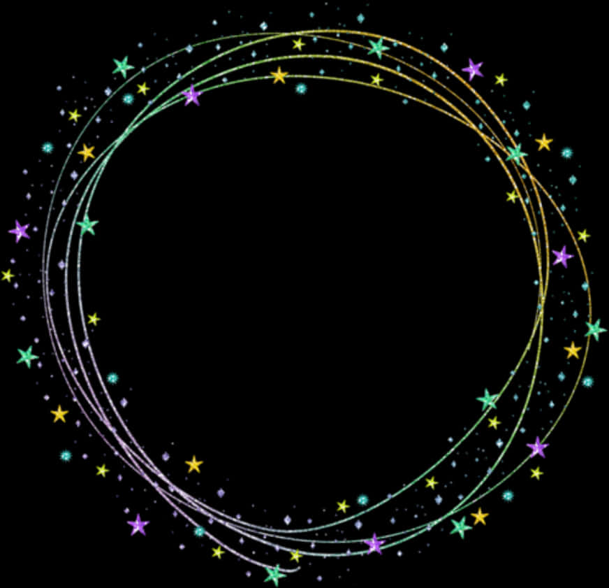 Colorful Starry Circle Frame