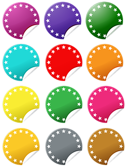 Colorful Sticker Labels Collection