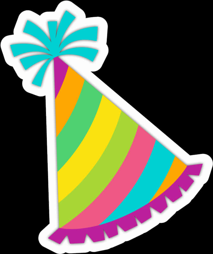 Colorful Striped Birthday Party Hat