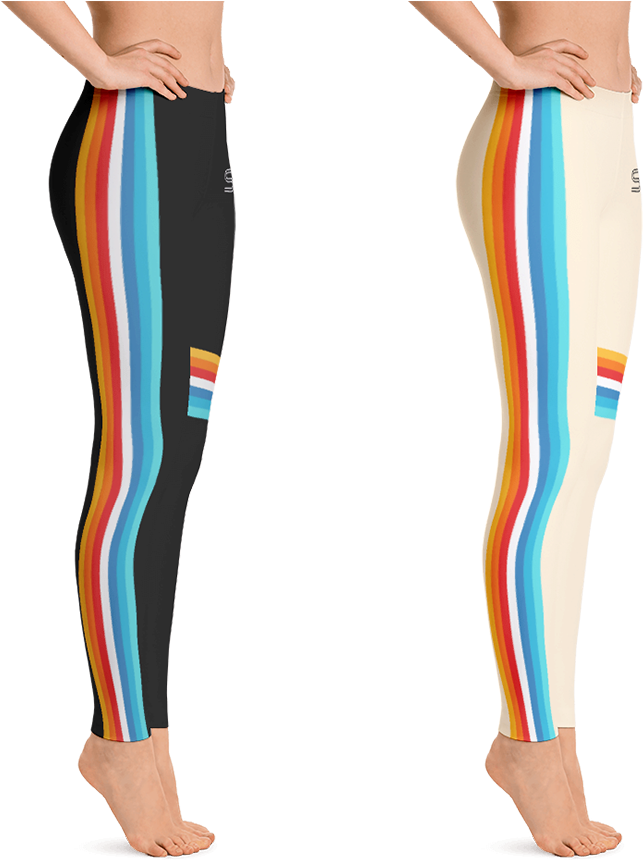 Colorful Striped Leggings Display