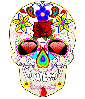 Colorful Sugar Skull Artwork