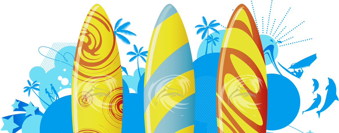 Colorful Surfboards Graphic