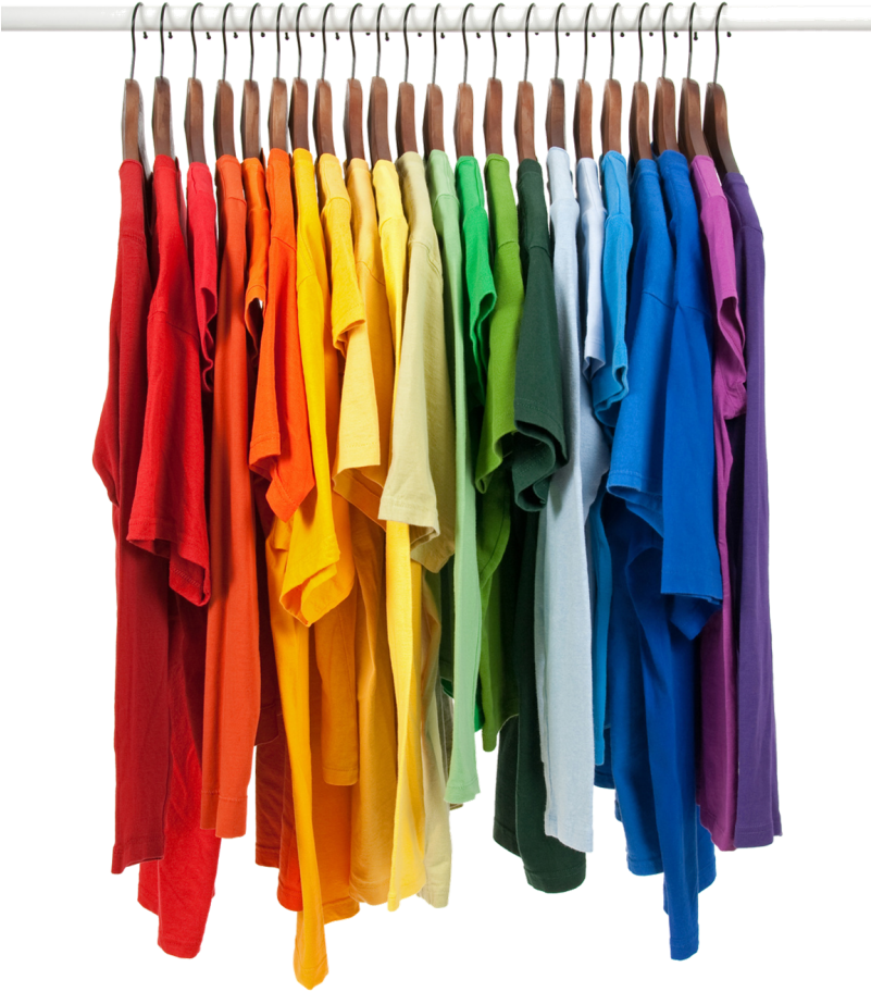 Colorful T Shirtson Hangers