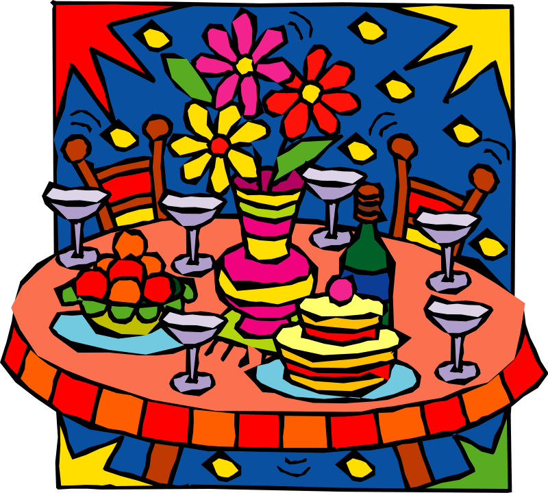 Colorful Table Setting Clipart