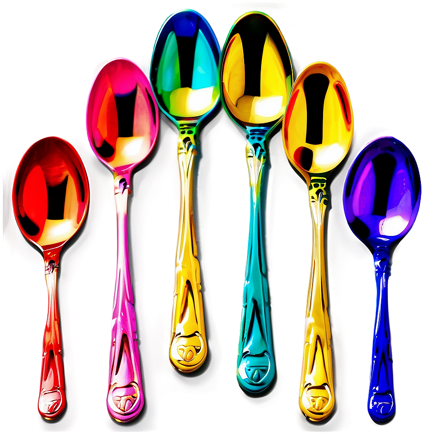 Colorful Teaspoon Set Png 99