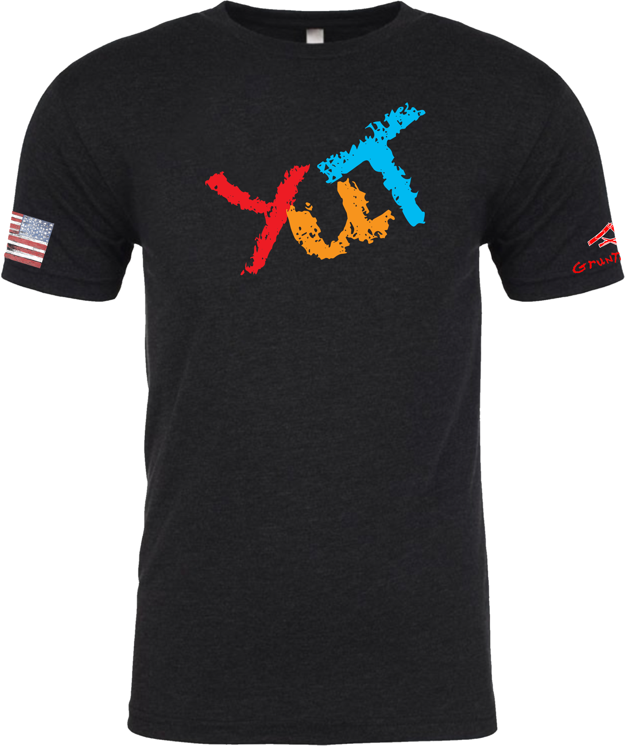 Colorful Text Black T Shirt Design