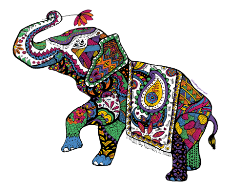 Colorful Thai Elephant Artwork