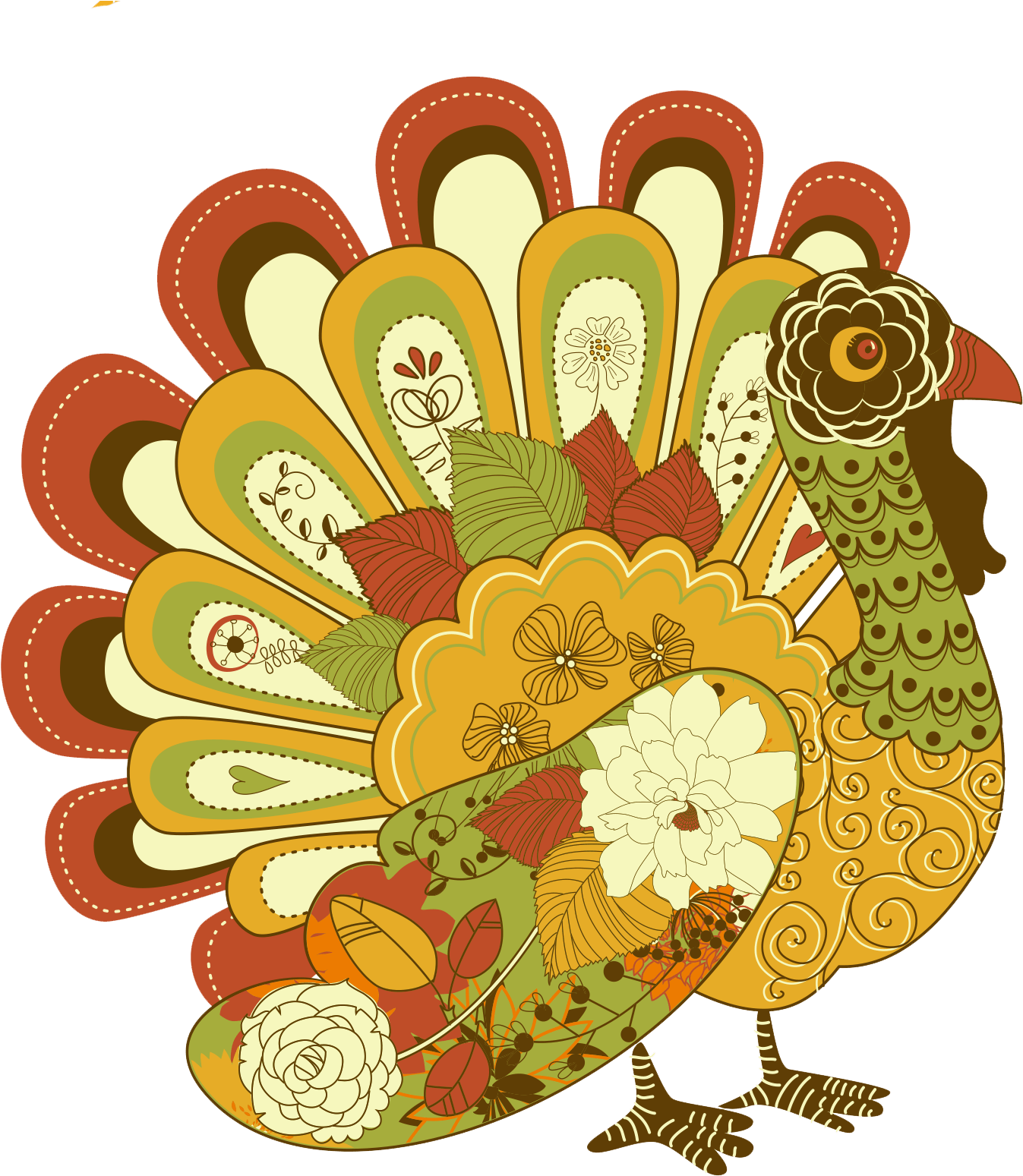 Colorful Thanksgiving Turkey Illustration