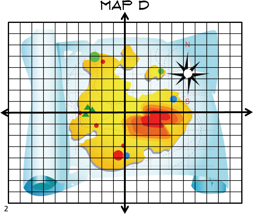 Colorful Topographic Map Graph Paper