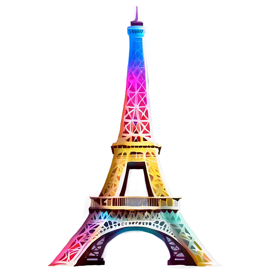 Colorful Torre Eiffel Lights Png Hur