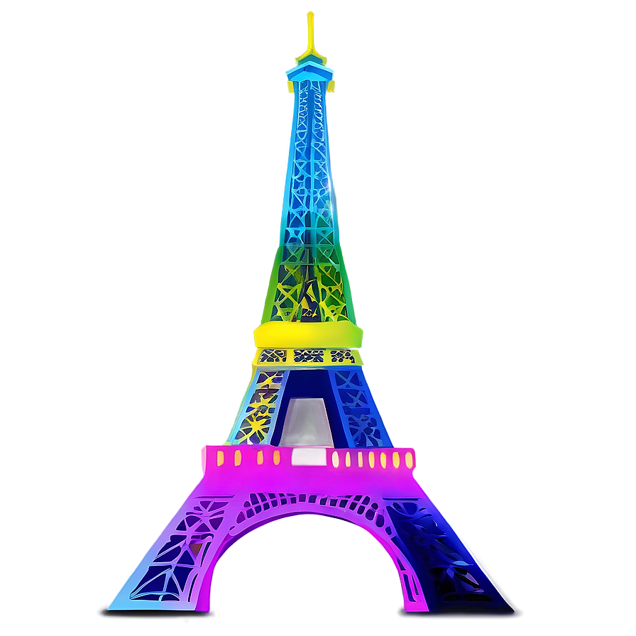 Colorful Torre Eiffel Lights Png Rsn80