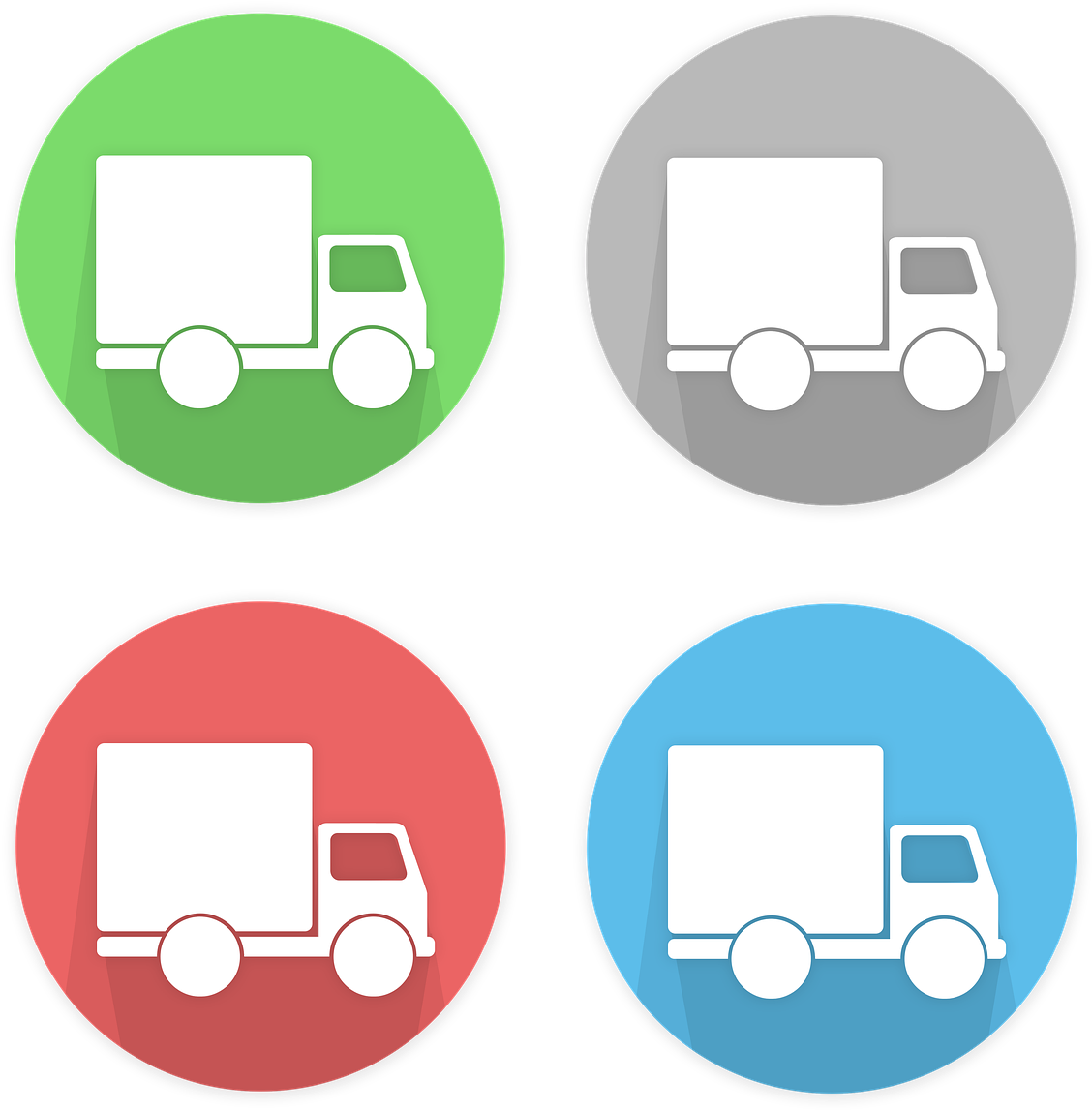 Colorful Transport Truck Icons