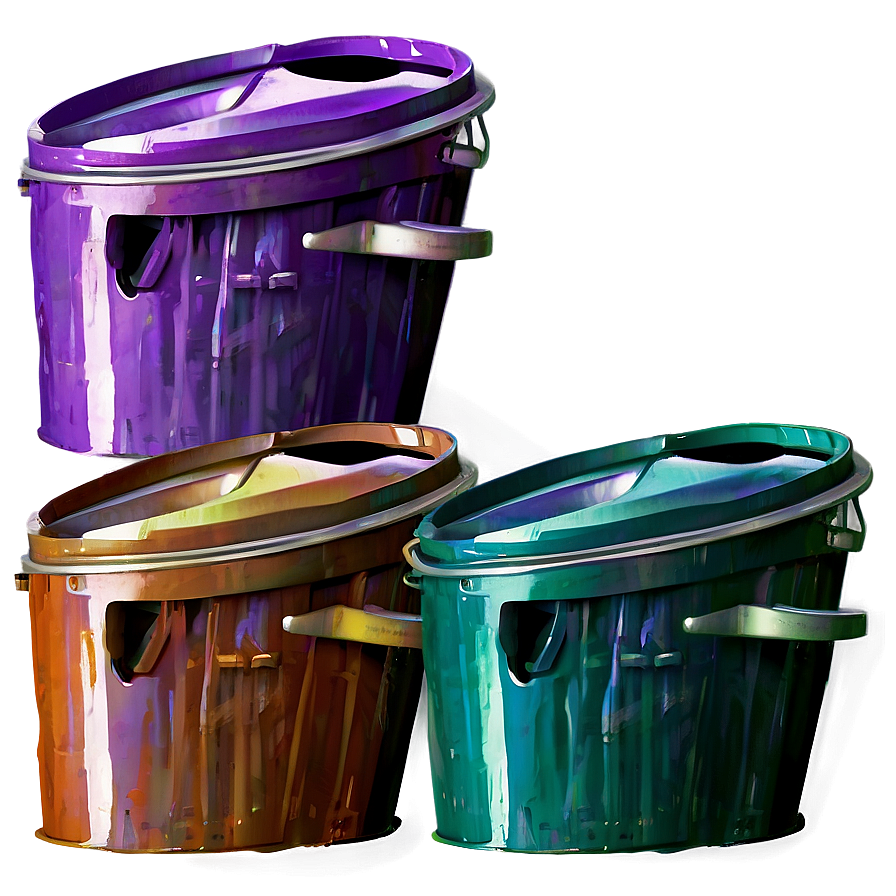 Colorful Trash Bin Concept Png 05252024