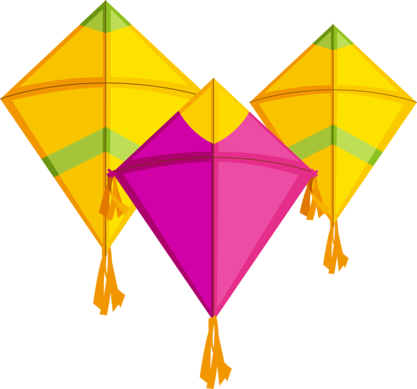 Colorful Triangular Kites Illustration