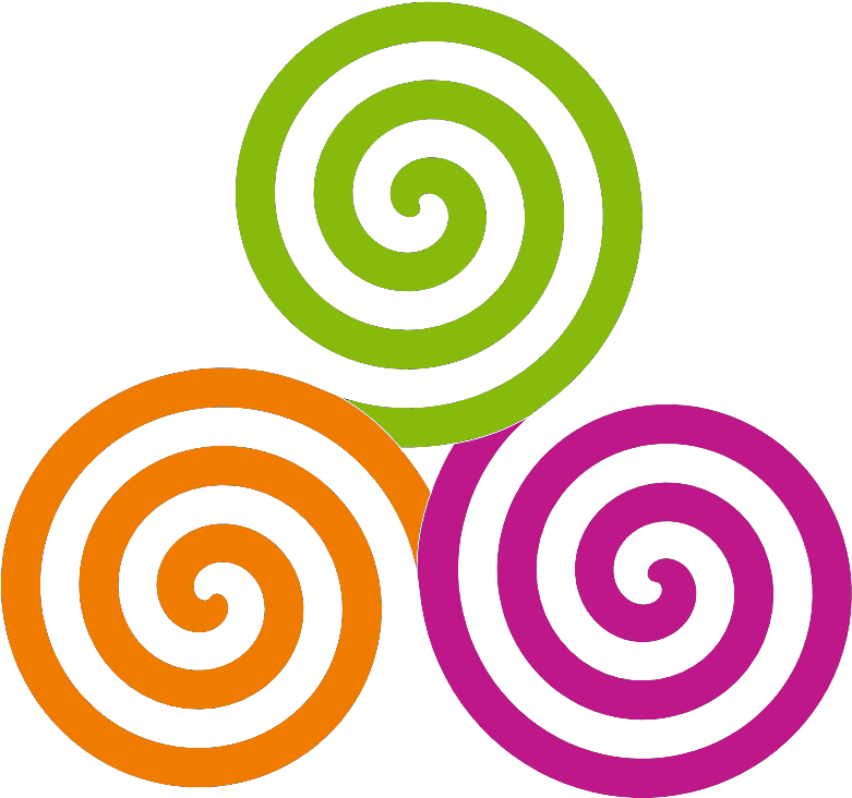 Colorful Triple Spiral Design