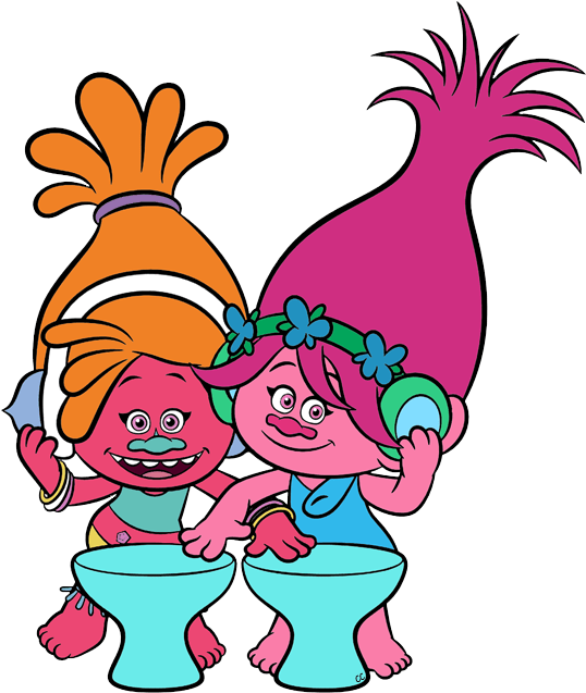 Colorful Trolls Characters Cartoon