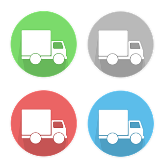 Colorful Truck Icons Set