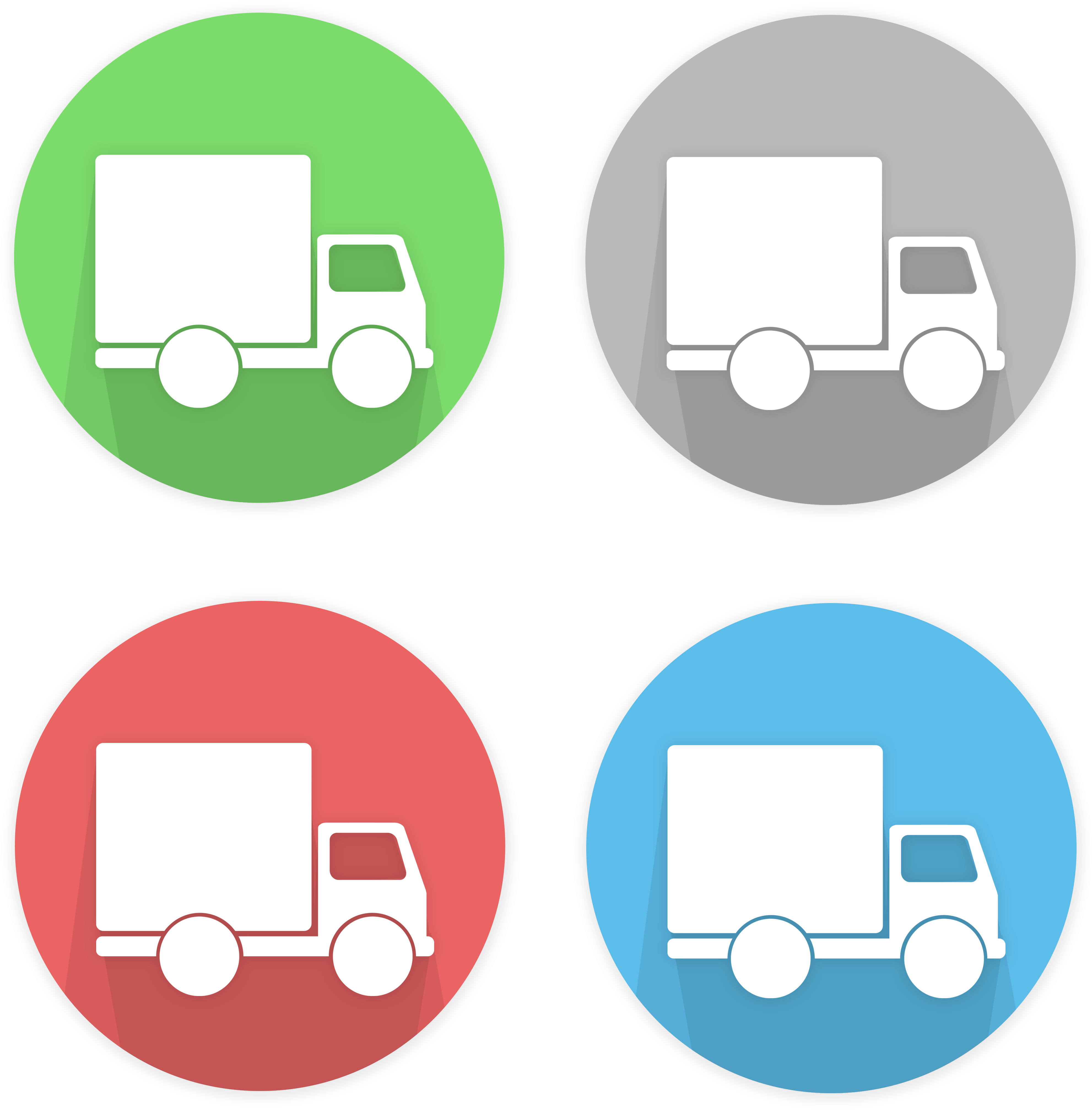 Colorful Truck Icons Set