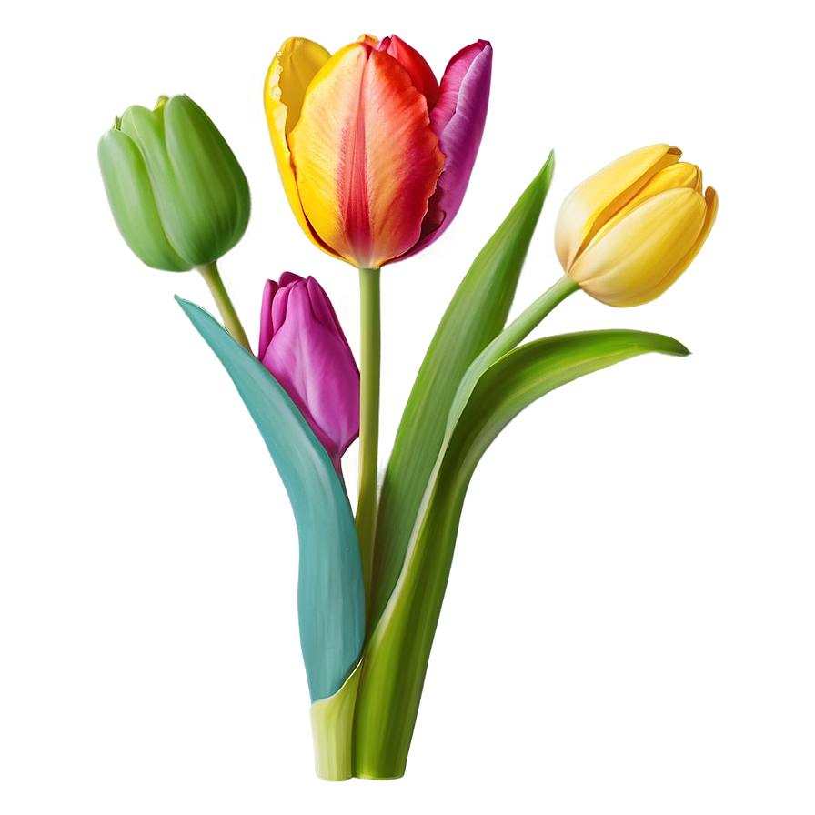 Colorful Tulip Bouquet Png 05242024