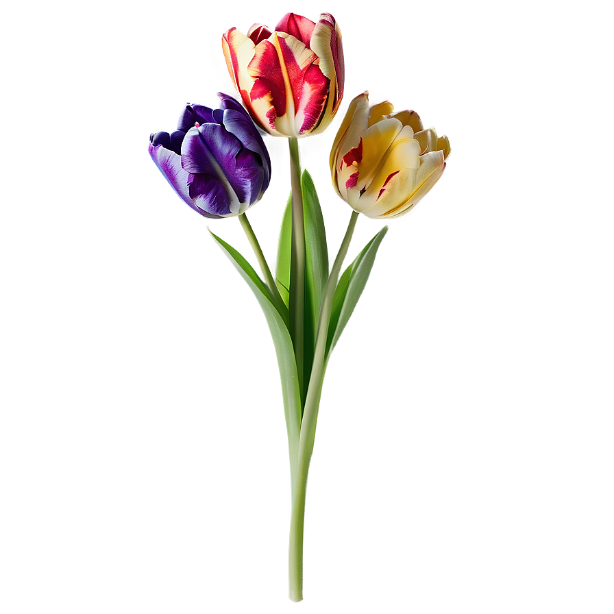 Colorful Tulip Bouquet Png Xeq