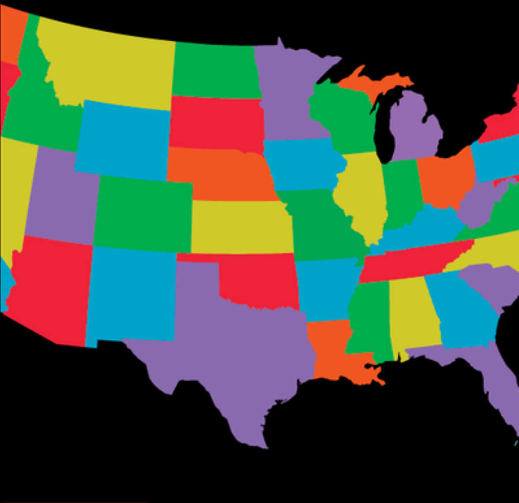 Colorful U S A Map