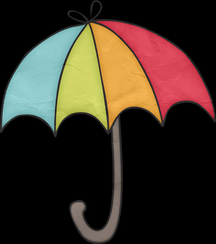 Colorful Umbrella Black Background